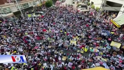 Myanmar: Hàng trăm ngàn người biểu tình phản đối cuộc đảo chính