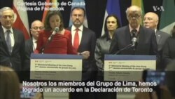 Grupo de Lima firma Declaración de Toronto sobre Venezuela