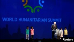 Turkish President Tayyip Erdogan speaks during the opening ceremony of the World Humanitarian Summit in Istanbul, Turkey, May, 23, 2016.