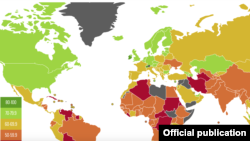 Srbija se nalazi na 54. mestu po Analizi Heritidž fondacije o ekonomskim slobodama. (Grafika: Sajt Heritidž fondacije)