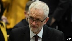 Labour Party leader Jeremy Corbyn attends the funeral service of journalist Lyra McKee at St Anne's Cathedral in Belfast, Northern Ireland, April 24, 2019. Corbyn has told Prime Minister Theresa May that Brexit talks are finished.