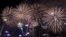 Fireworks explode over the Victoria Harbor of Hong Kong to celebrate the Lunar New Year of the Monkey.