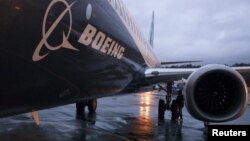 Pesawat Boeing 737 MAX di pabrik Boeing di Renton, Washington (foto: ilustrasi). 