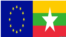  EU flag and Myanmar flag