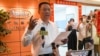 Hsu Ching-Kuang, head of Taiwanese company Gold Apollo, speaks to the media outside the company's office in New Taipei City on Sept. 18, 2024. The company denied that it produced hundreds of explosive-packed pagers used by Hezbollah members which simultaneously exploded.