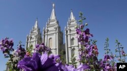 Gereja Mormon "Salt Lake Temple" di Temple Square, Salt Lake City, negara bagian Utah (foto: ilustrasi).