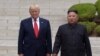 Presiden AS Donald Trump bertemu dengan pemimpin Korea Utara Kim Jong-un di Zona Demiliterisasi, Minggu, 30 Juni 2019. (Foto AP Susan Walsh)