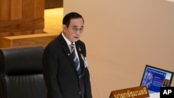 Thailand Prime Minister Prayuth Chan-ocha answers questions during an open session at the parliament house in Bangkok, May 27, 2020.