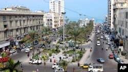 FILE: Mansheyya square in Alexandria, Egypt, on Feb. 27, 2007. At that time, most of the city's famous bars, restaurants and night spots were closed, their owners returned to Europe for good due to business conditions. 