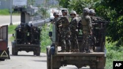 Pasukan Filipina di Marawi City, kawasan selatan Filipina, 9 Juni 2017. (Foto: dok). 