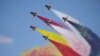 Chinese J-10 fighter jets perform during the Egypt International Airshow at El Alamein International Airport, Sept. 4, 2024.