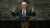 UMongameli Joe Biden sukhuluma emhlanganweni we-79th Session of the United Nations General Assembly esigodlweni seUnited Nations eNew York, Mpandula n24, 2024. (Photo by TIMOTHY A. CLARY / AFP)