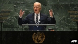 (FILE) Presiden AS Joe Biden berbicara di Sidang Umum PBB ke-79 di markas bear PBB di Kota New York pada 24 September 2024.