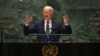 US President Joe Biden speaks during the 79th Session of the United Nations General Assembly at the United Nations headquarters in New York City on September 24, 2024. (Photo by TIMOTHY A. CLARY / AFP)