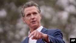 FILE - California Gov. Gavin Newsom speaks during a press conference in Los Angeles, Sept. 25, 2024. 