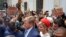Khoisan protesters surround King Willem Alexander and Queen Maxima of the Netherlands at the Iziko Slave Lodge museum in Cape Town during their state visit to South Africa Friday, Oct. 20, 2023. 