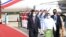 Myanmar Foreign Minister Wunna Maung Lwin welcomes Cambodian Prime Minister Hun Sen in Naypyitaw, Myanmar, Jan. 7, 2022. 
