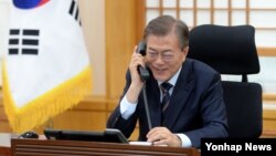 문재인 한국 대통령.