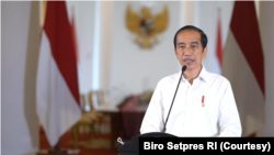 Presiden Jokowi di Istana Kepresidenan Bogor, Jumat (19/3). Presiden mendesak diselenggarakannya Pertemuan Tingkat Tinggi ASEAN untuk membahas Krisis Myanmar. (Foto: Courtesy/Biro Setpres)