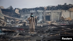 ویرانه‌های به جا مانده از حمله هوایی هفته گذشته به کابل