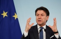 Italian Prime Minister Giuseppe Conte speaks during a news conference due to coronavirus spread, in Rome, Italy, March 11, 2020.