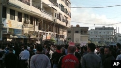 Des manifestants rassemblés à Banias