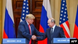 Presidente dos Estados Unidos, Donald Trump, e Presidente da Rússia, Vladimir Putin, Helsinquia, 16 julho 2018