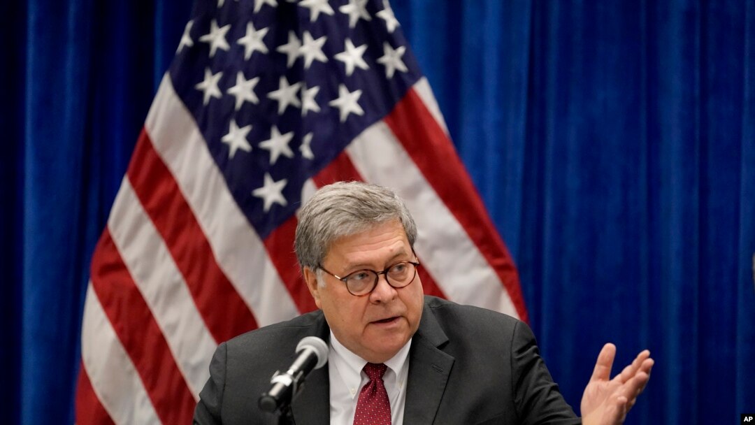 美國司法部長巴爾（William Barr）。