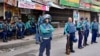အမျိုးသားရေးပါတီ (BNP) ရုံးရှေ့မြင်ရတဲ့ ရဲတပ်ဖွဲ့တင်များ (နိုဝင်ဘာ ၁၉၊၂၀၂၃)