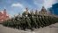 莫斯科紅場5月9日閱兵式的俄羅斯士兵隊列 （AP）