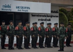 Thai soldiers at Surathampitak Military Camp in Nakhon Ratchasima, Feb. 10, 2020.