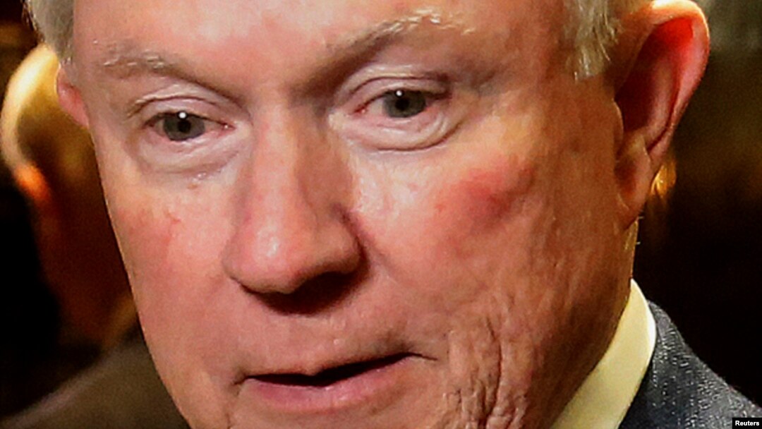 Senator Jeff Sessions (R-AL) arrives in the lobby of Republican president-elect Donald Trump's Trump Tower in New York, New York, U.S. Nov. 14, 2016.