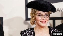 Singer Madonna arrives at the 57th annual Grammy Awards in Los Angeles, California, Feb. 8, 2015. 