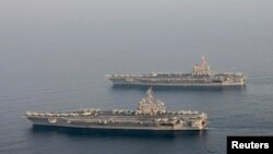 美国海军“卡尔·文森”号（USS Carl Vinson）航母舰队（资料照片）