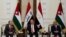 Iraqi President Barham Salih meets with King Abdullah II of Jordan and Egypt's President Abdel Fattah el-Sissi, in Baghdad, Iraq, June 27, 2021. 