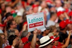 A supporter of President Donald Trump holds up a sign during campaign rally at the Santa Ana Star Center, Sept. 16, 2019, in Rio Rancho, N.M.