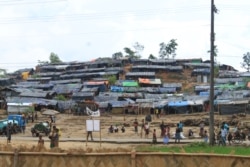 FILE - Shelters line a hillside at a Rohingya refugee camp in Bangladesh. (Photo courtesy of Dr. Imran Akbar)