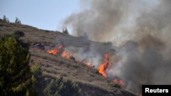 Lugar del impacto de un cohete lanzado desde el Líbano hacia Israel el 4 de agosto de 2021.