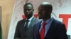 Nelson Chamisa, Zimbabwe’s opposition leader, talking to reporters in Harare, Aug. 20, 2018. On his right is his spokesperson Nkululeko Sibanda.