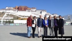 Leader Pelosi and Members of the Congressional Delegation in front of the Potala Palace in Lhasa