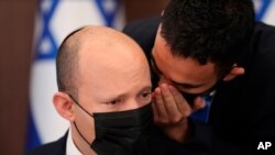 نفتالی بنت، نخست‌وزیر اسرائیل، در جلسه هفتگی کابینه اسرائیل، اورشلیم، ١٠ مرداد ۱۴۰۰