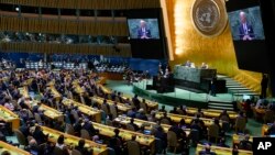 U.S. President Joe Biden delivers remarks to the 76th Session of the United Nations General Assembly in New York City, Sept. 21, 2021. 