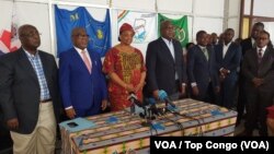Les principaux partis de l’opposition ont, dans une déclaration conjointe, exigé un audit sur le nettoyage du fichier électoral que vient d’effectuer la Commission électorale nationale indépendante (Céni), Kinshasa, 11 avril 2018. (VOA/Top Congo)
