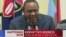 FILE - Kenya's President Uhuru Kenyatta speaks to the nation in this image taken from TV, Sept. 1, 2017.