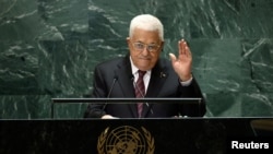 FILE - Palestinian President Mahmoud Abbas addresses the 79th United Nations General Assembly at United Nations headquarters in New York, September 26, 2024. 