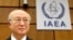 아마노 유키아 국제원자력기구 사무총장이 28일 오스트리아 빈에서 열린 이사회에서 북한 영변 원자로 재가동 가능성을 언급했다.