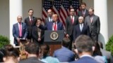 U.S. President Donald Trump holds a press conference on the economy, in the Rose Garden of the White House in Washington, June 5, 2020.