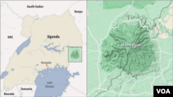 Map of Mount Elgon, Uganda.