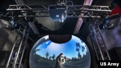 Natick's new virtual reality dome will enable researchers to assess the impact of the environment on soldier cognition, including decision-making, spatial memory or wayfinding (David Kamm, NSRDEC).