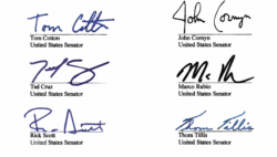 امضای ۶ سناتور آمریکا در نامه درخواست تحریم بخش مالی ایران از پرزیدنت ترامپ